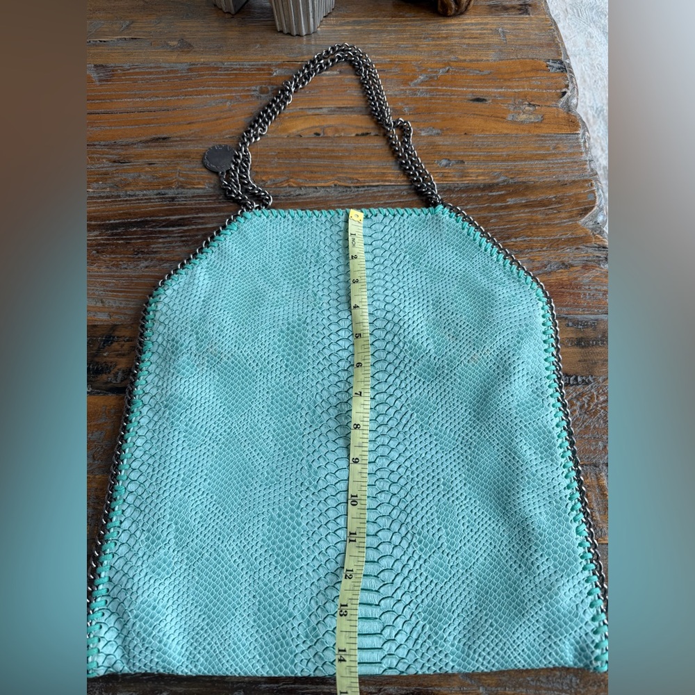 Python-Textured Leather Chain Shoulder Bag , High… - image 5